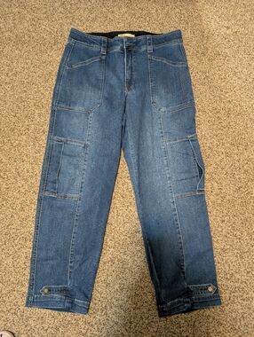 Democracy Women's Straight Cargo Jeans in Medium Blue